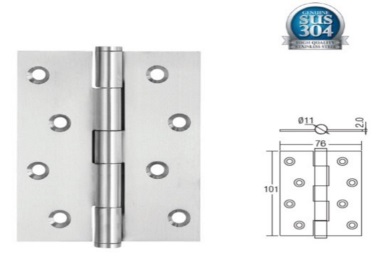 SGDH-743020-SS 4”x3”x2mm SUS304 Stainless Steel Hinge