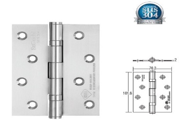 SGDH-743020-SS 2BB 4”x3”x2mm SUS304 Stainless Steel Hinge